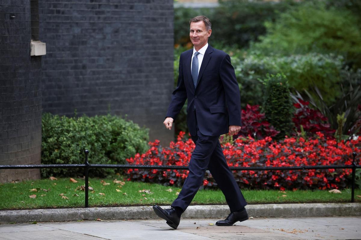 Jeremy Hunt en los alrededores de Downing Street en Londres