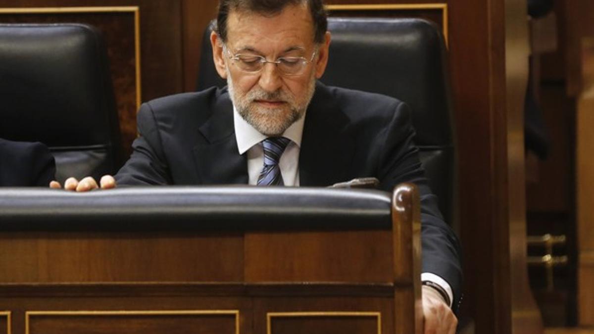 Mariano Rajoy, en su escaño del Congreso, la semana pasada.