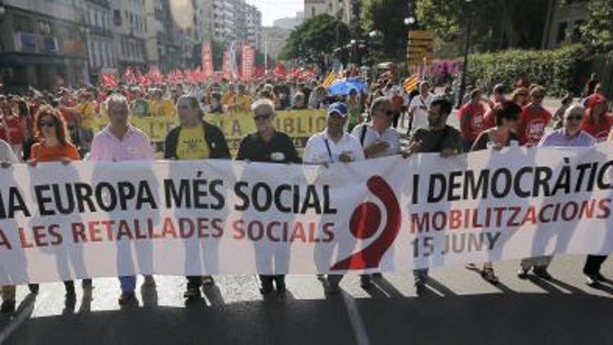 Cabecera de la manifestación de Valencia