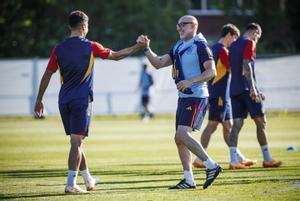 Último entrenamiento de la selección en Roterdam antes del duelo con Croacia