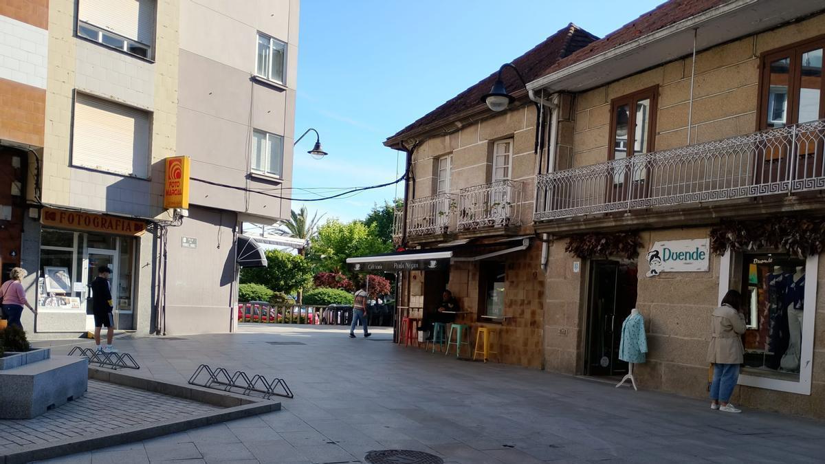 Área del Eirado do Sinal y Méndez Núñez donde ha habido quejas por los menores jugando al fútbol.