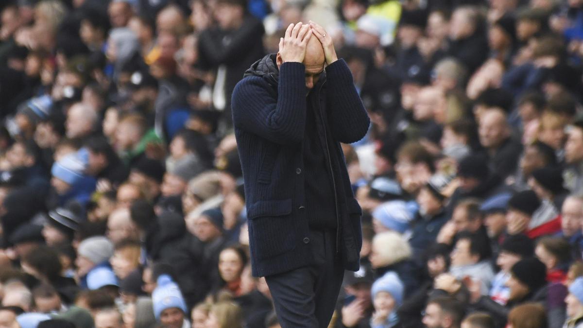 Guardiola es lamenta en l'empat contra l'Everton a l'Etihad