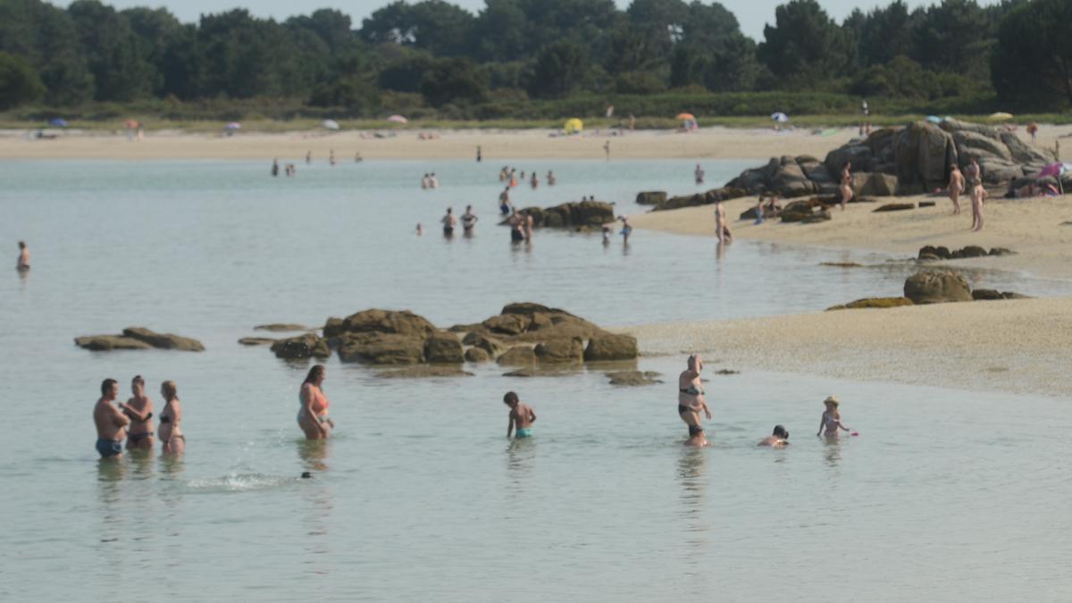 Playa de O Bao (A Illa), ayer por la tarde