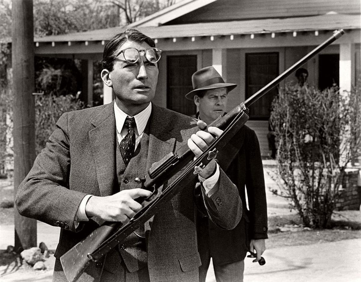 Gregory Peck, en un passatge de la pel·lícula "Matar un rossinyol"