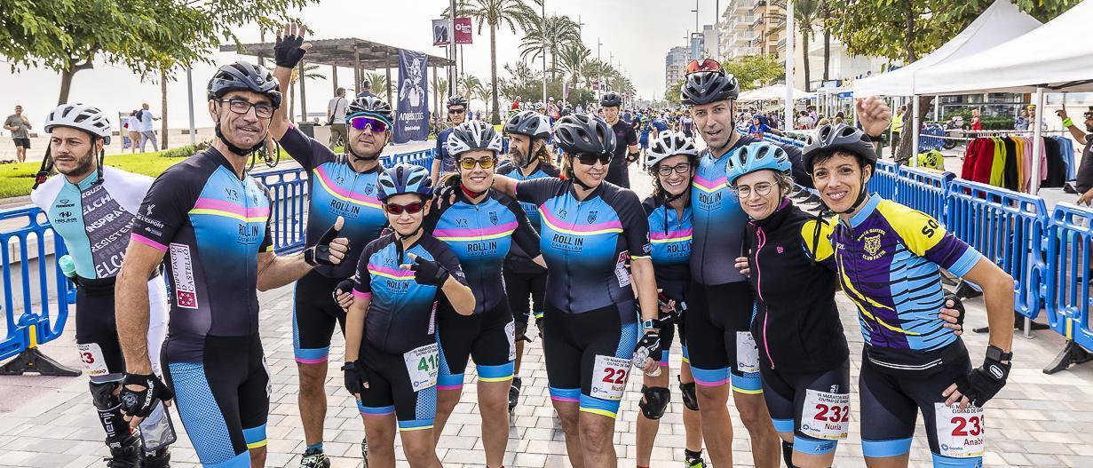 Un grupo de patinadores del Roll In Castellón en una de las pruebas competitivas disputadas en la presente temporada 2022: el Marató de Patins.