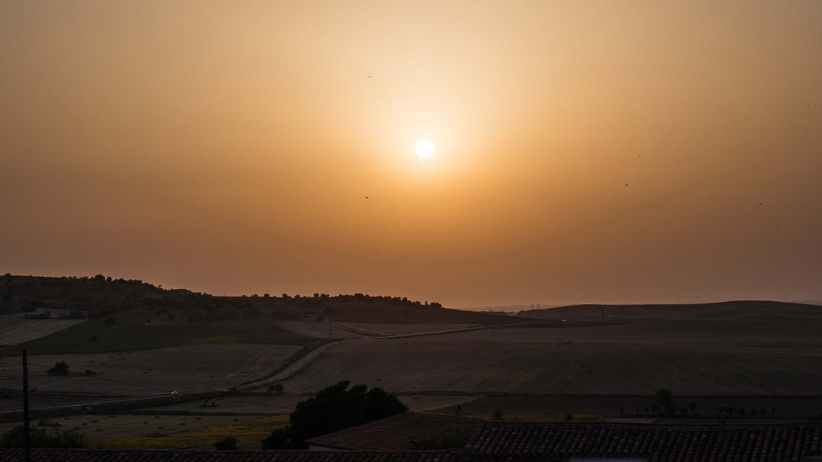 Cielo con calima en Castilla y León.