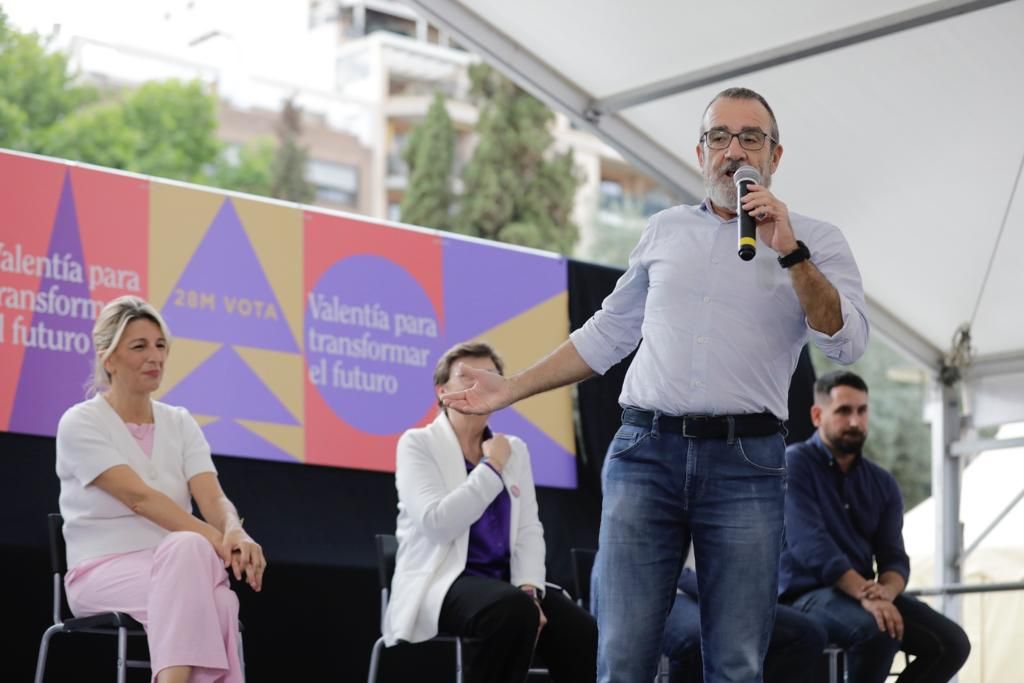 Yolanda Díaz visita Palma en uno de los actos de campaña de Unidas Podemos