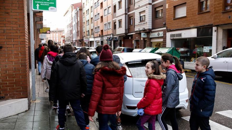 Una ruta escolar en Gijón.