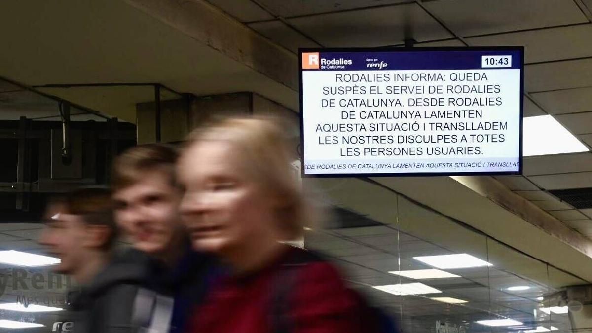 Nueva jornada con el tráfico de Rodalies suspendido