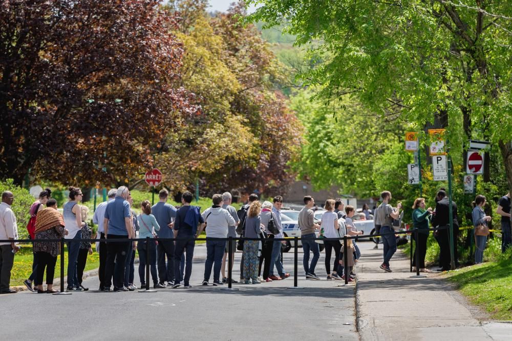 May 25, 2019 - Montreal, Canada: Waiting line ...