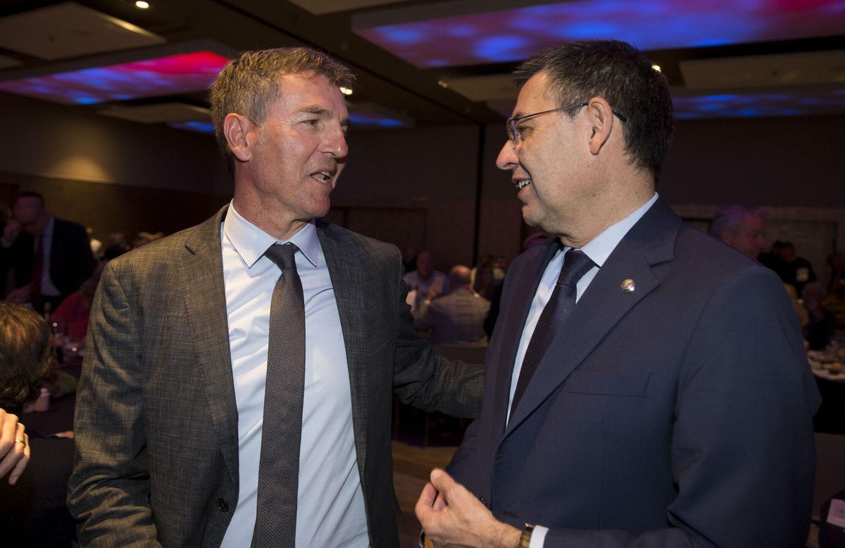 Robert Fernández y Josep Maria Bartomeu, durante su etapa en el Barça