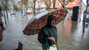 Inundaciones en el Prat de Llobregat durante el paso de una DANA.