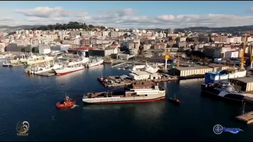 Así fue la botadura del primer ferri de la era Armón Vigo en Barreras