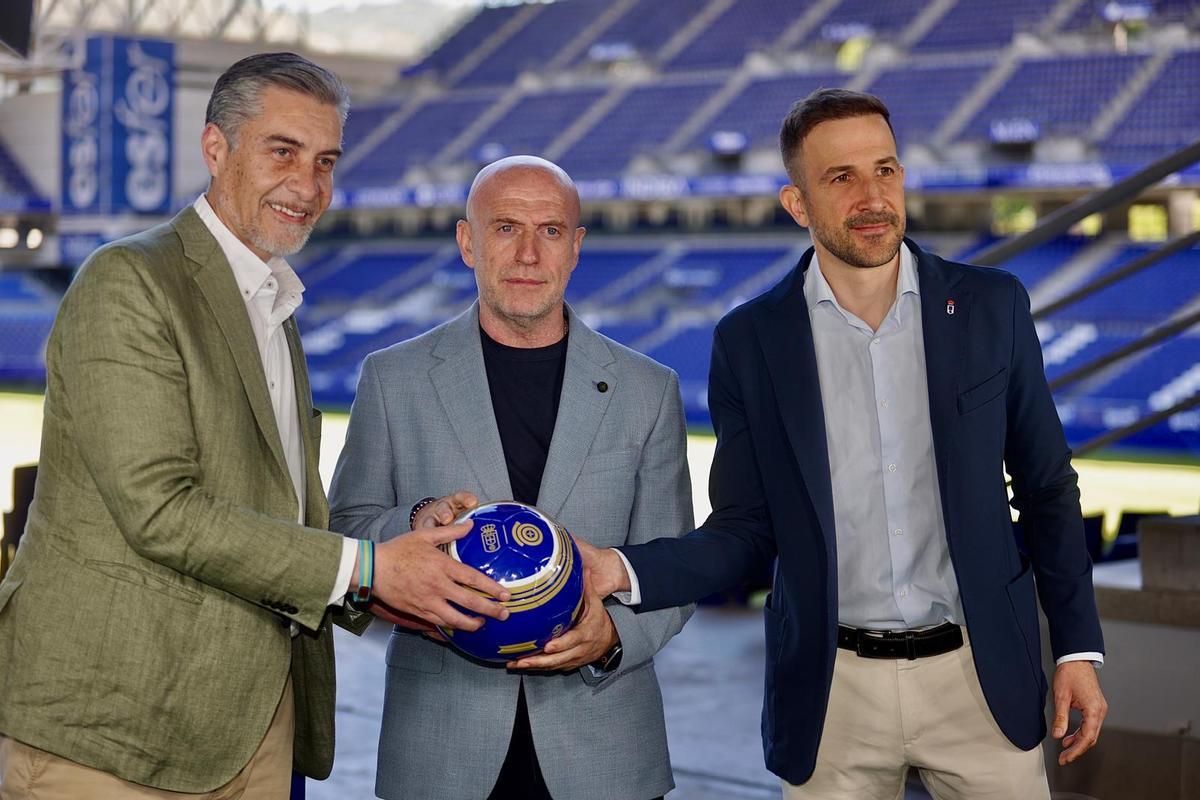 Peláez, Calero y Lleida, en el Tartiere.