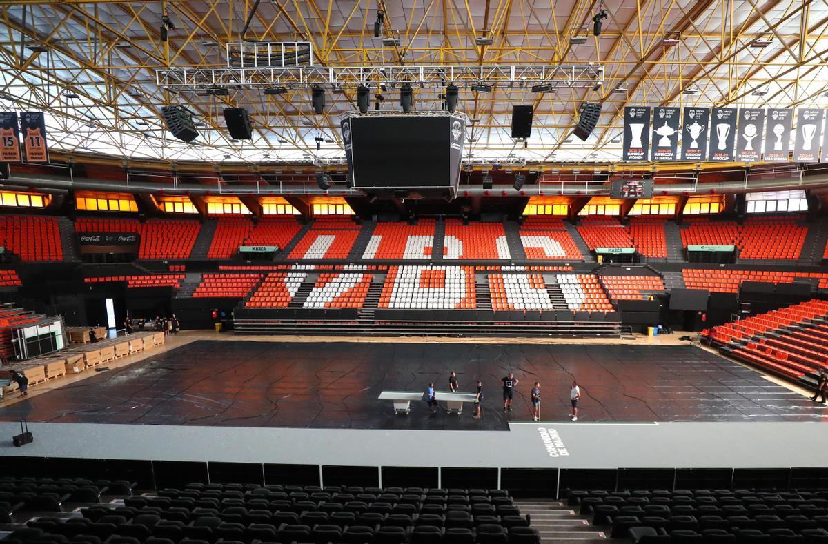 Empieza la instalación de la pista de la Copa Davis