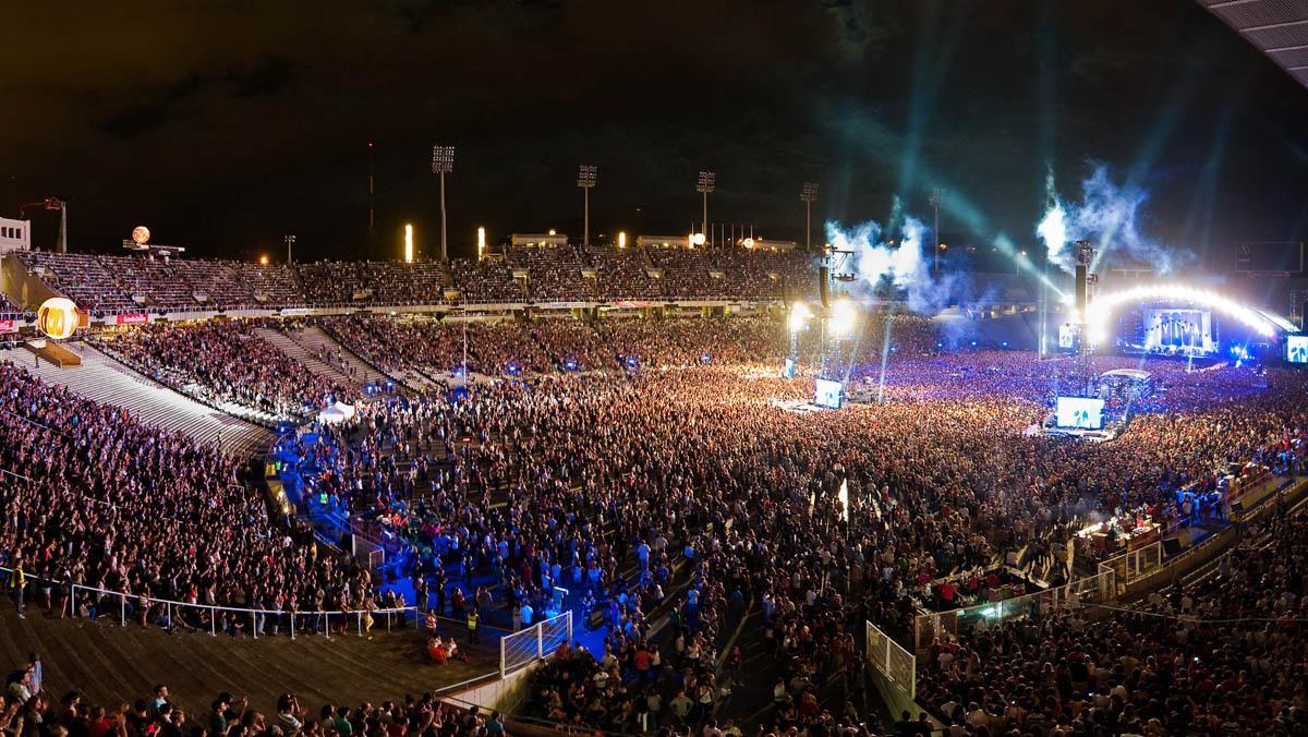 El Estadi Olímpic Lluís Companys en pleno concierto multitudinario