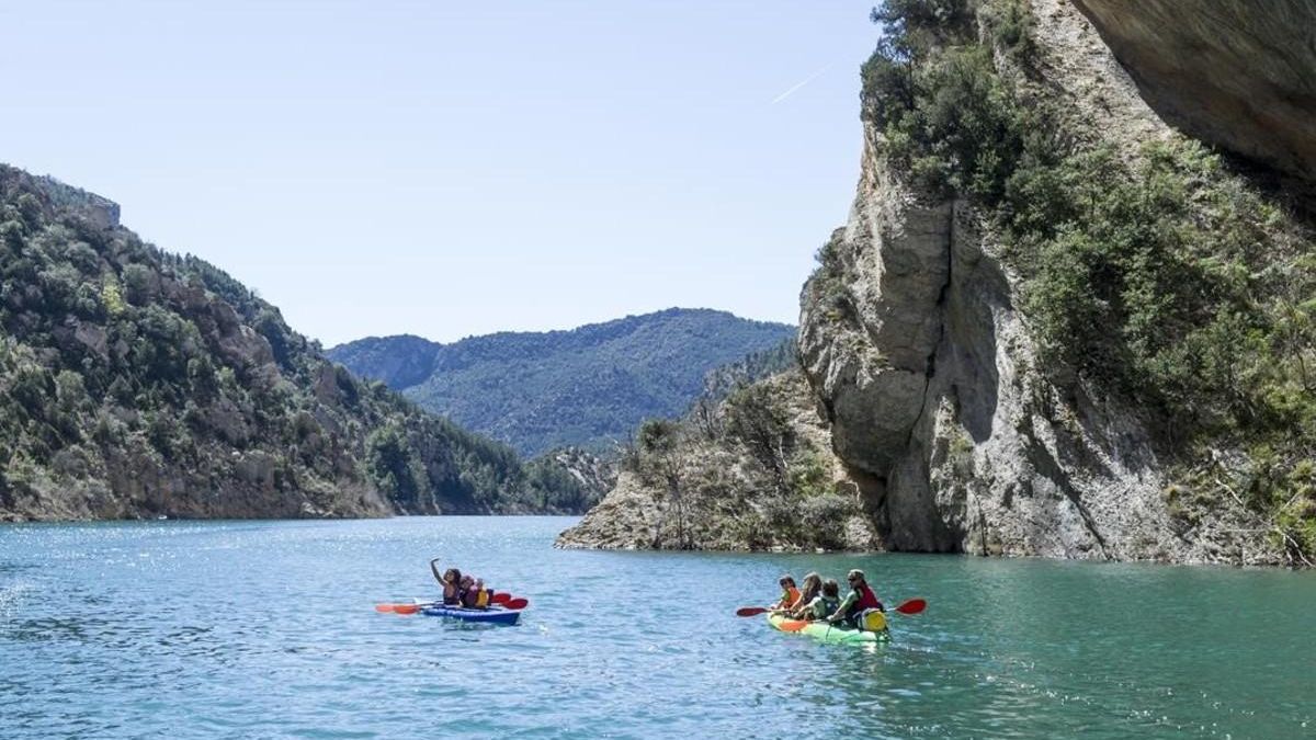 En canoa por el desfiladero de Mont-Rebei.