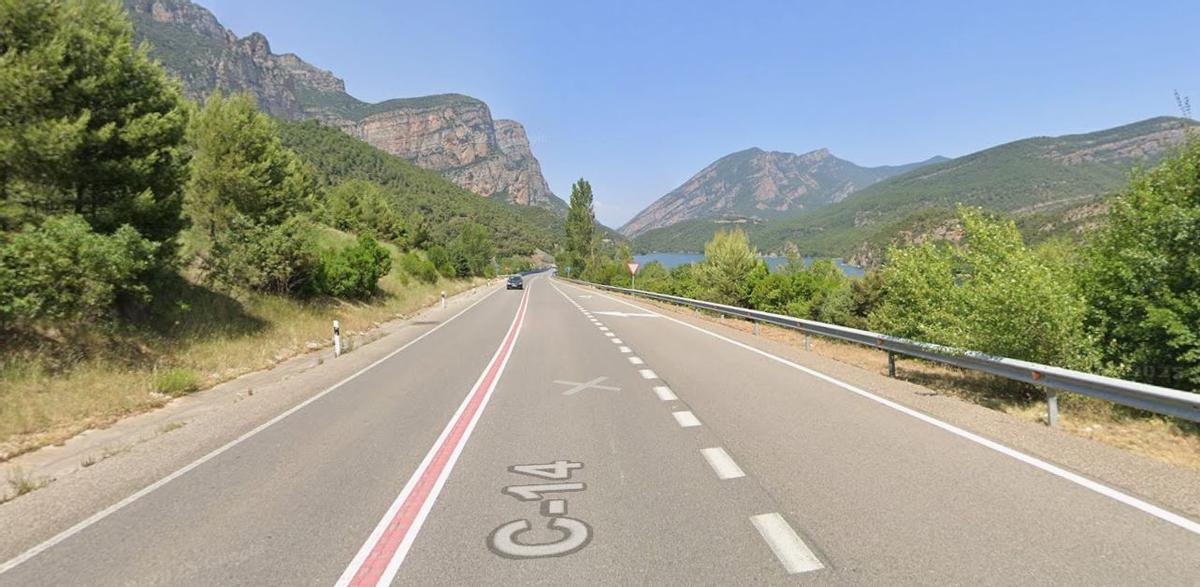 Punt quilomètric 146,5 de la carretera C-14, on s'ha produït l'accident