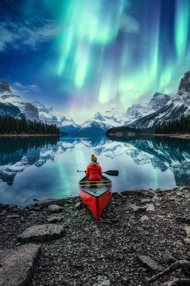 Auroras boreales en Canadá.