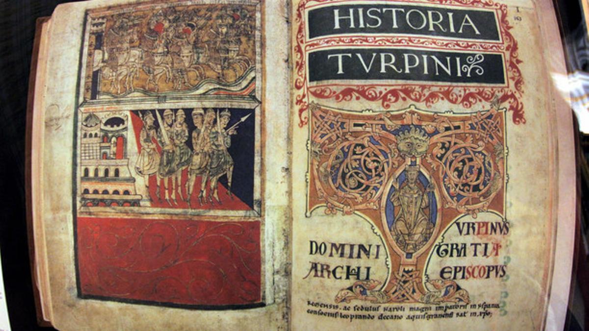 Edición facsímil del Códice Calixtino, expuesta en una sala de la catedral de Santiago de Compostela, de cuyo archivo desapareció la obra original.