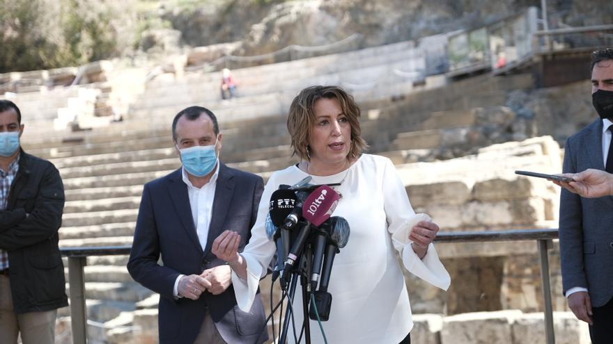 José Luis Ruiz Espejo y Susana Díaz, durante una reciente visita a la capital malagueña de la líder socialista.