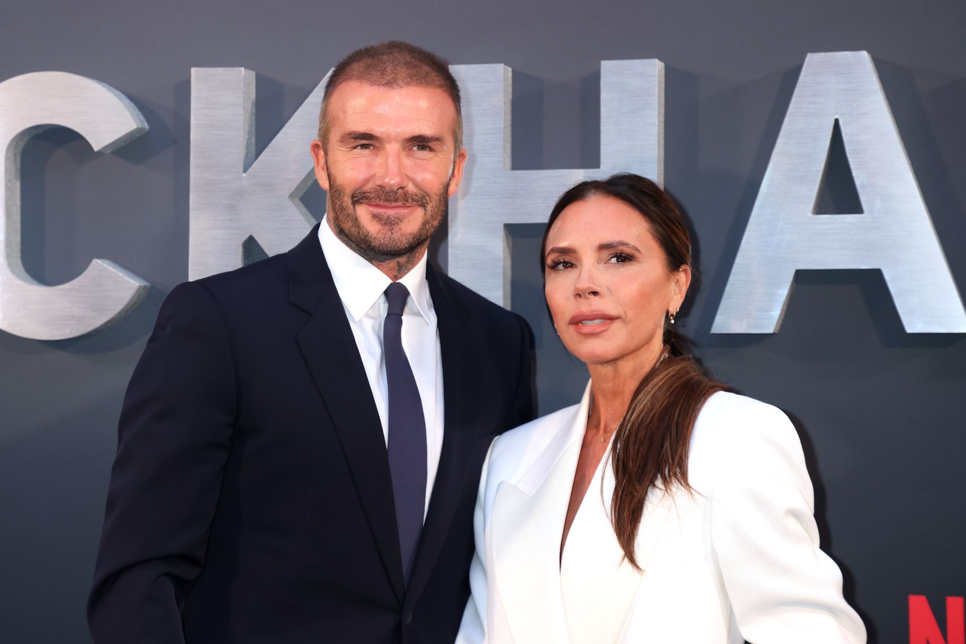 David y Victoria Beckham en el estreno de 'Beckham'