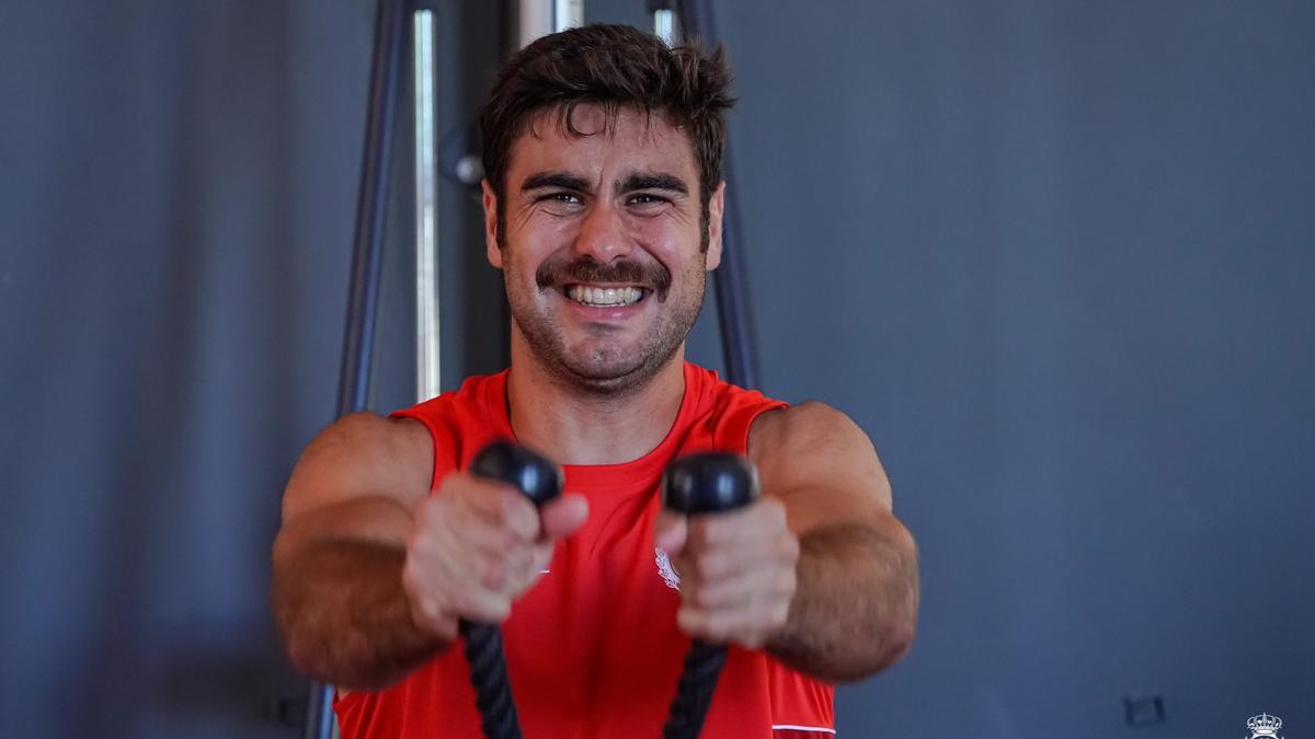 Abdón, durante un entrenamiento en el gimnasio.