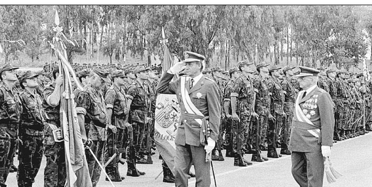 El Rey pasando revista.