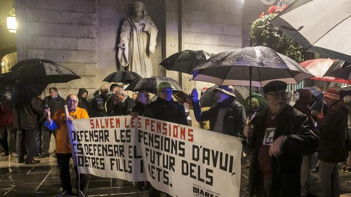 Manifestación de pensionistas en Barcelona.