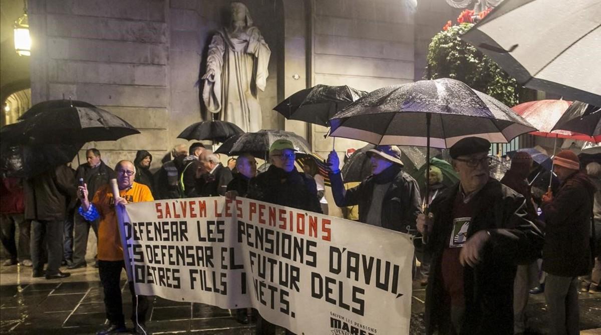 Manifestación de pensionistas en Barcelona.