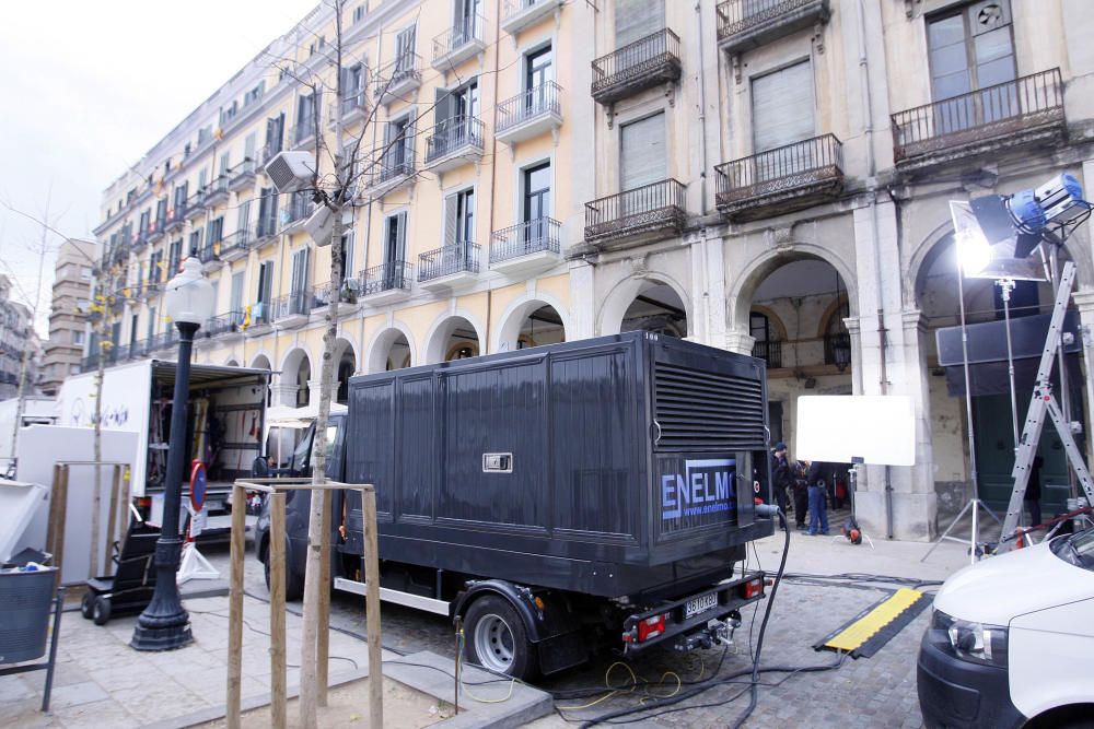 L'actriu Paz Vega grava un anunci d'ulleres a Girona