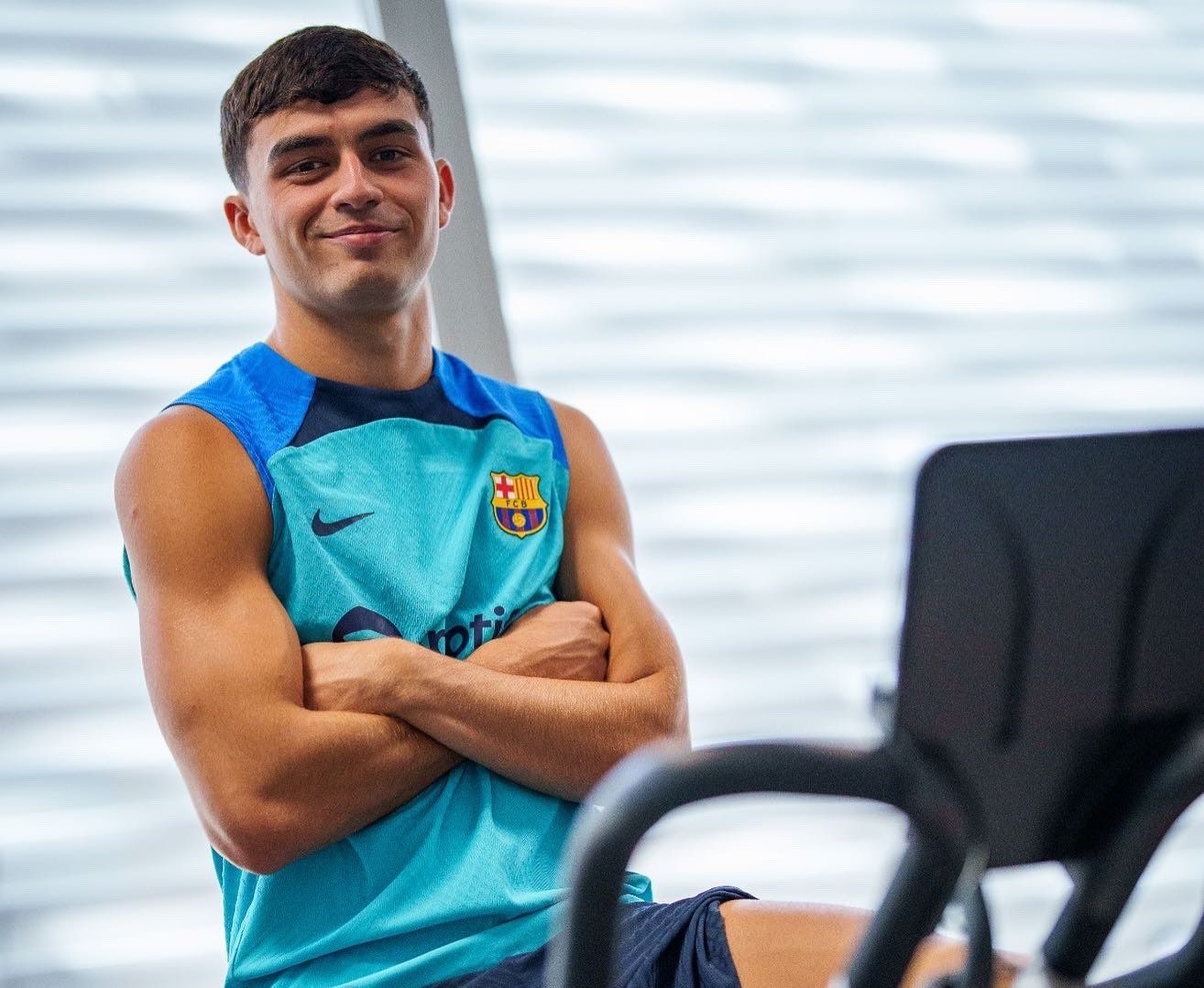 Pedri en su regreso a los entrenamiento del Barça