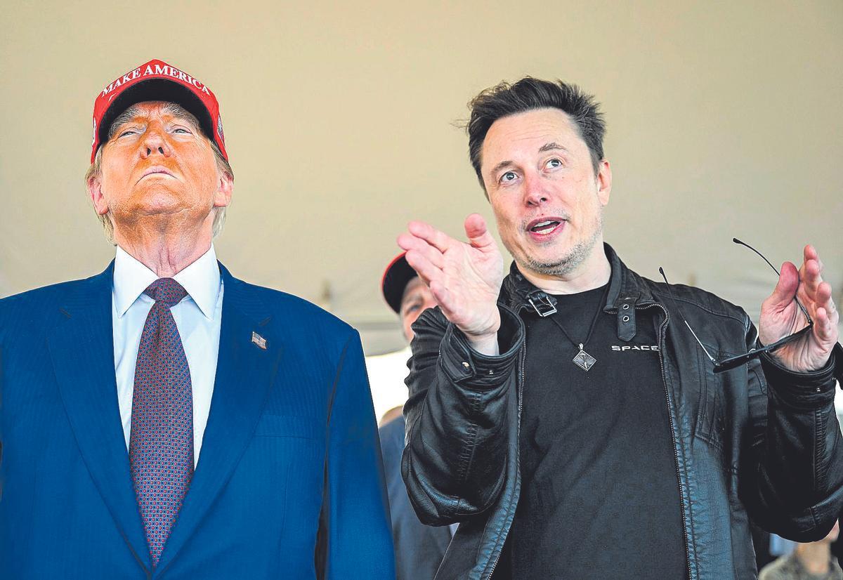 Donald Trump, presidente electo de EEUU, junto al magnate Elon Musk.