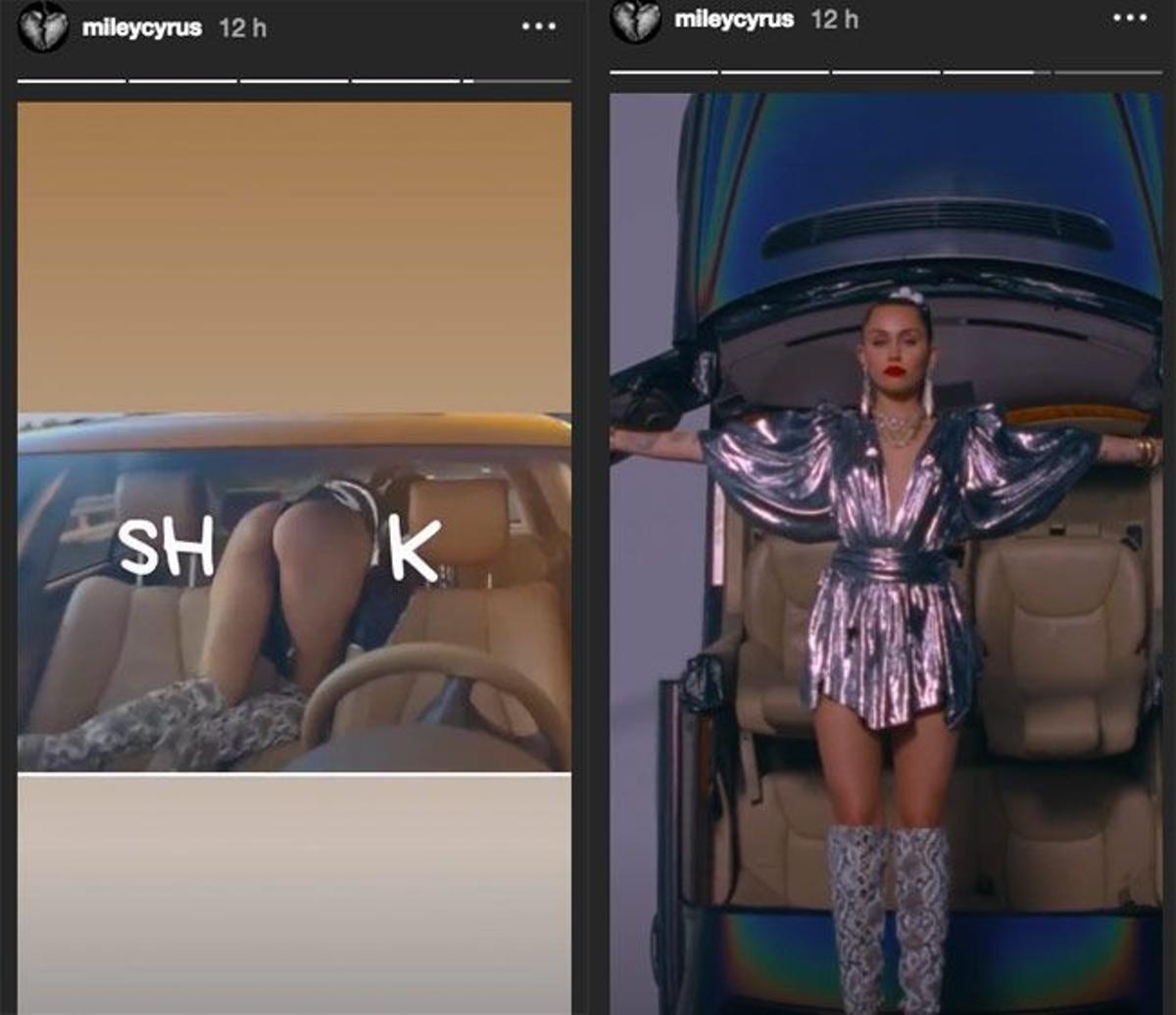 Miley, en dos imágenes de su videoclip