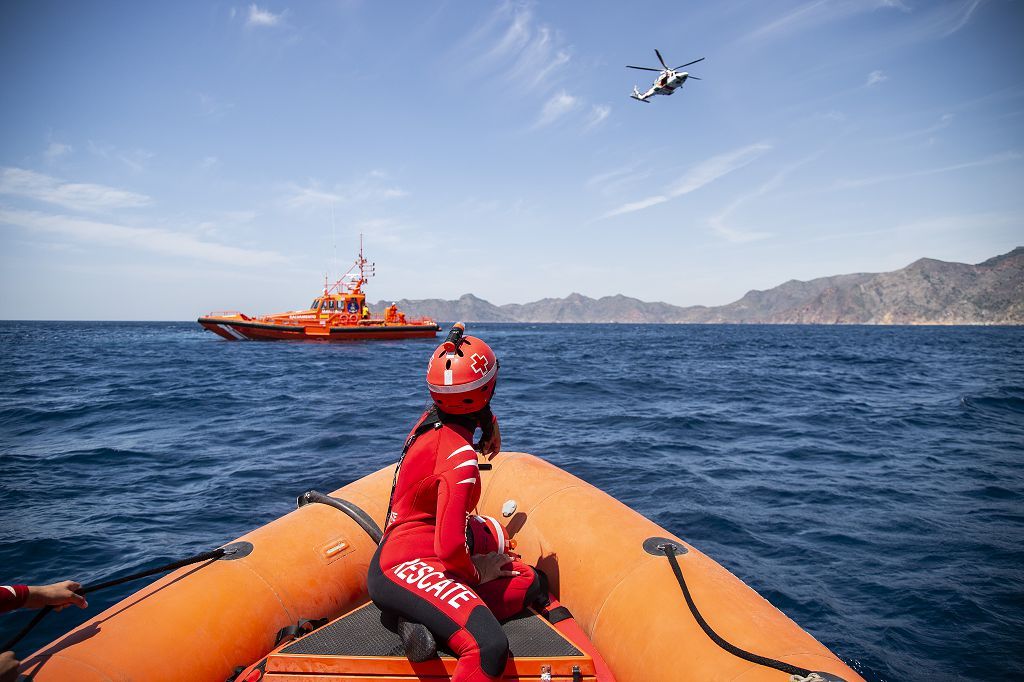 Simulacro rescate Salvamento Marítimo y cruz roja