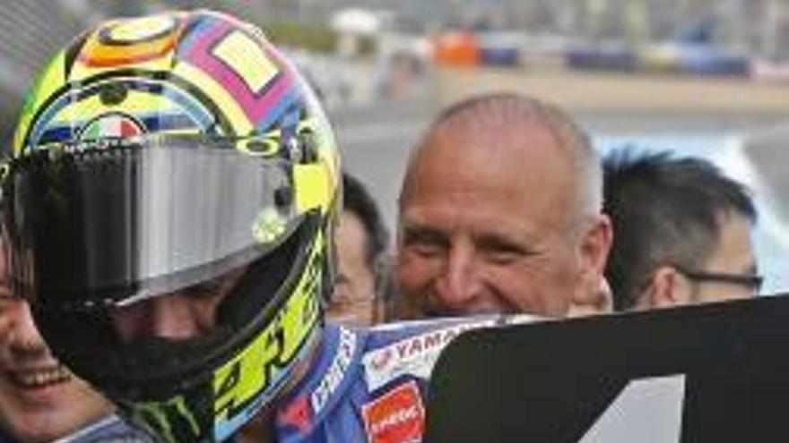 Lorenzo nada más conseguir la «pole» en Jerez.