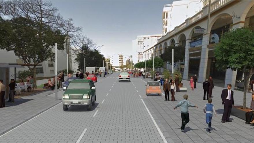 Infografía de cómo quedará la avenida de Andalucía, tras su remodelación.