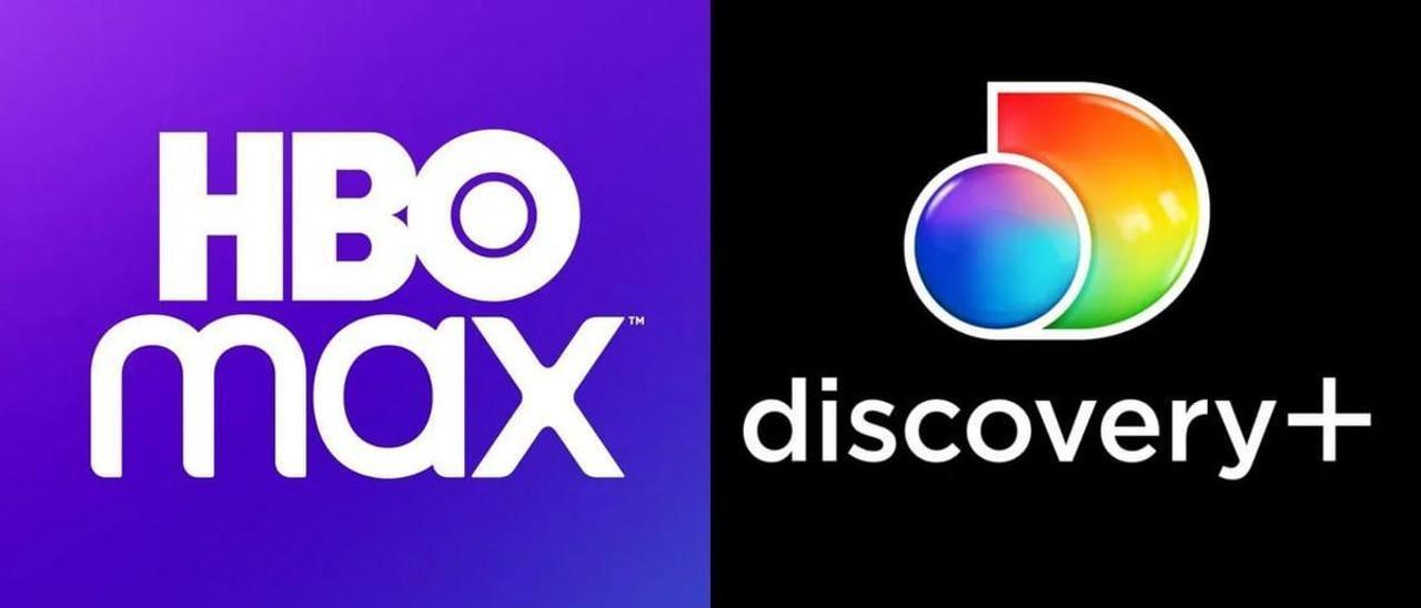 Logos de las plataformas de HBO Max y Discovery +.
