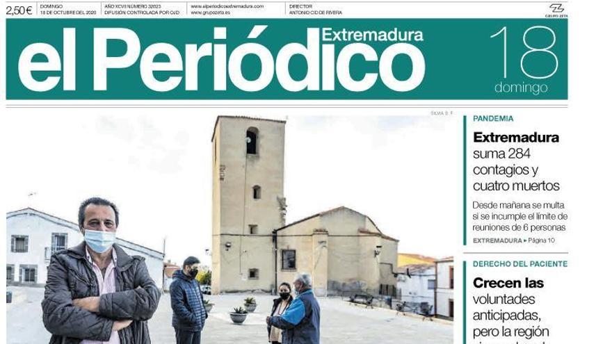 Esta es la portada de EL PERIÓDICO EXTREMADURA correspondiente al día 18 de octubre del 2020