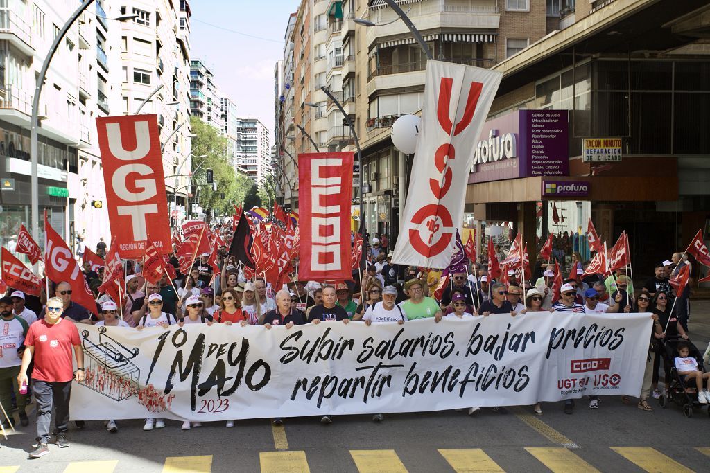 Las imágenes de la marcha del Primero de Mayo en Murcia