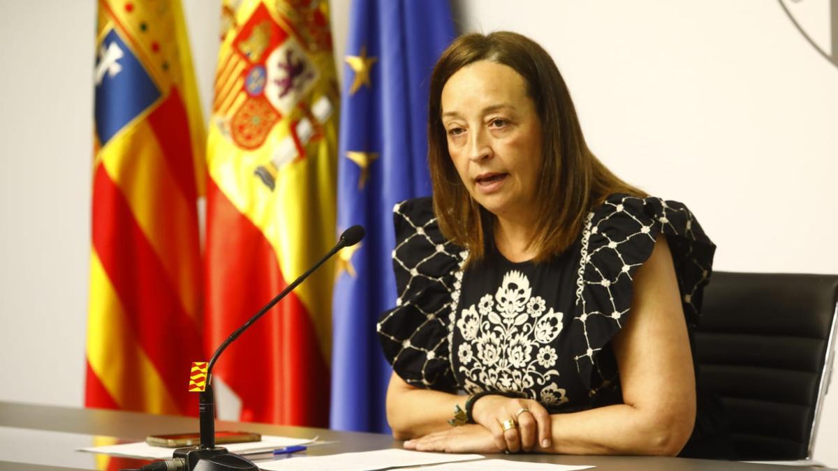 La Consejera de Bienestar Social y Familia del Gobierno de Aragón, Carmen Susín, este martes.