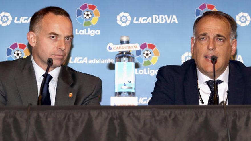 Tebas desaprueba al Barça por su guiño nacionalista