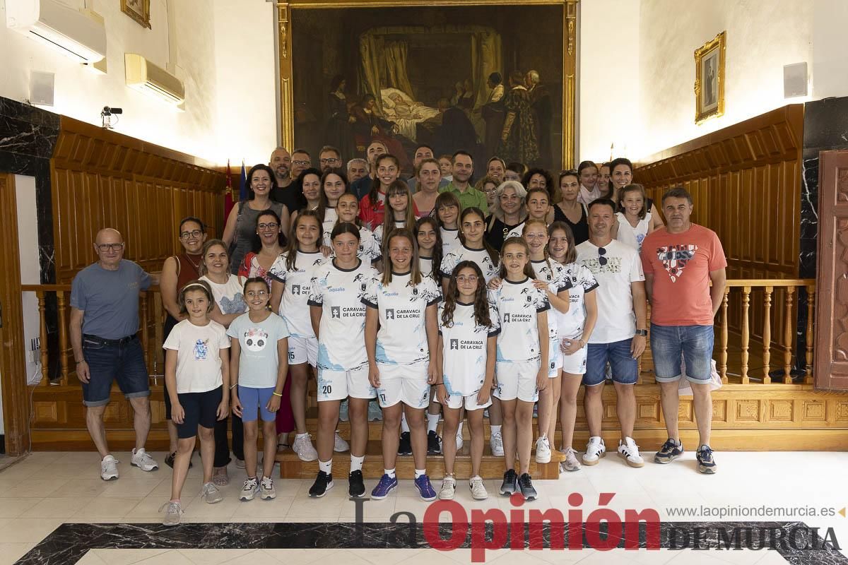 Recepción de los equipos de fútbol de las Escuelas Municipales de Caravaca que han conseguido ascenso