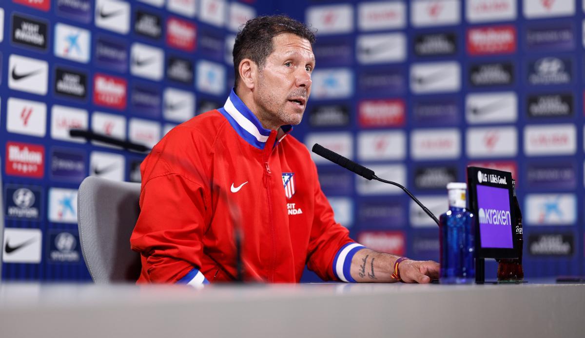 Simeone, en sala de prensa.