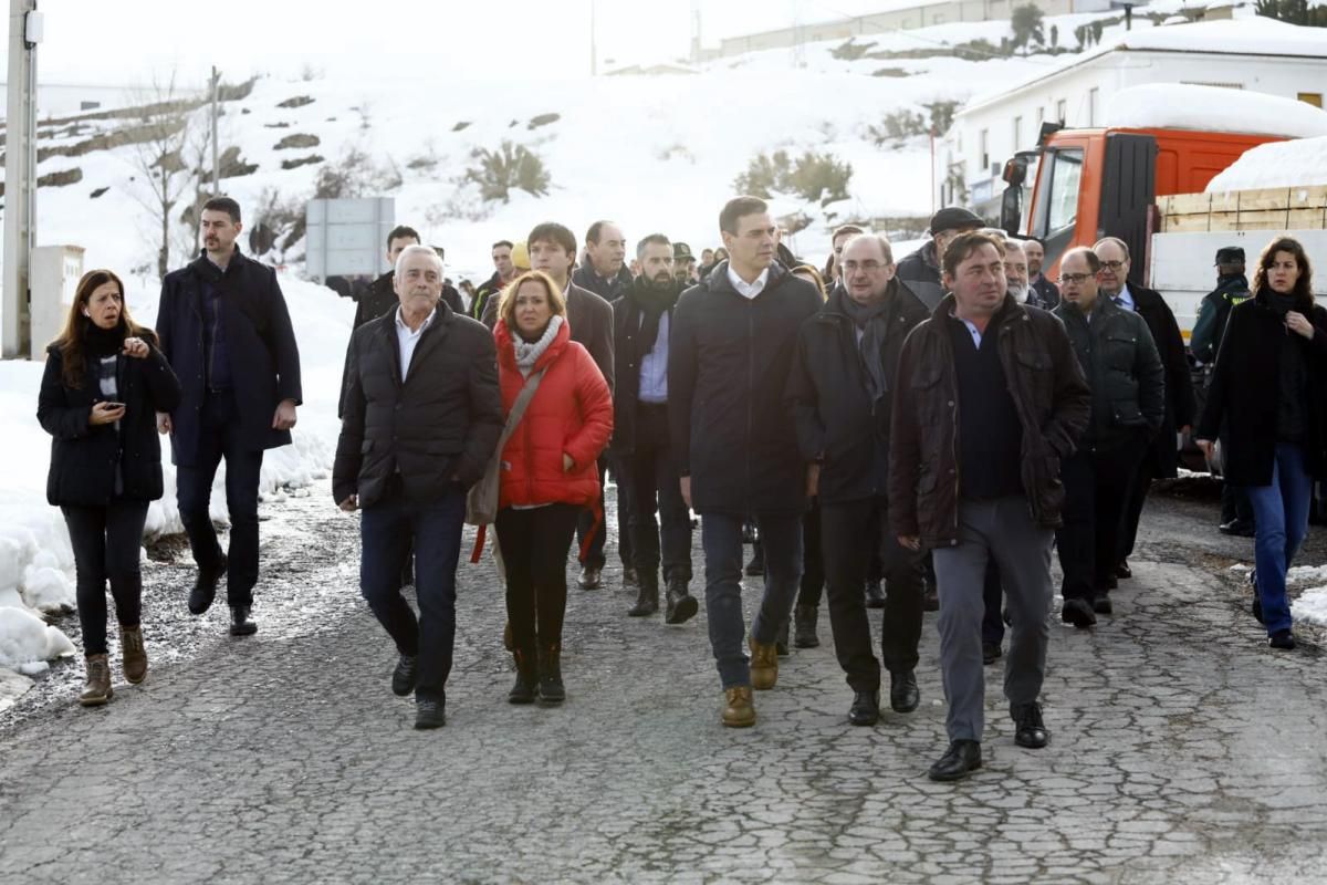 Pedro Sánchez en su visita a Teruel