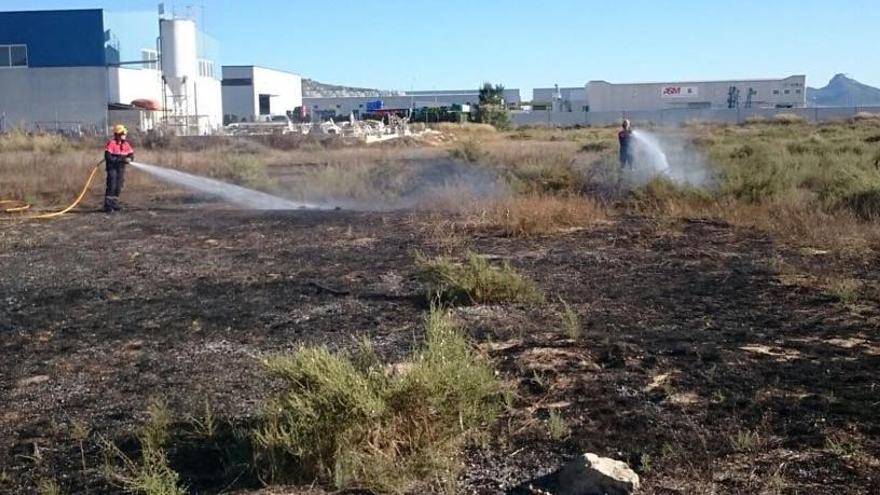 Los bomberos repasando la zona para evitar rebrotes