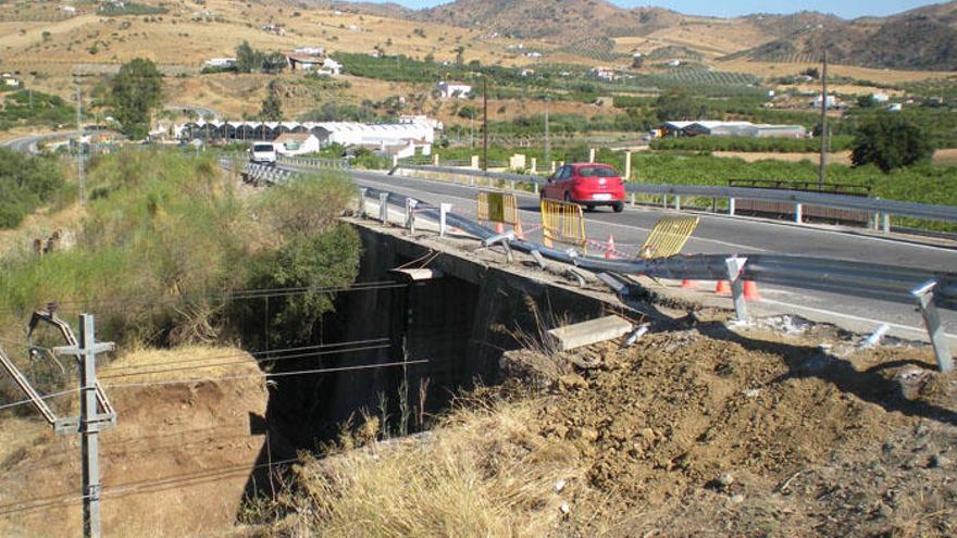 Carretera de Álora en la que tuvo lugar el accidente.