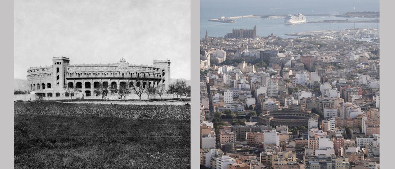 Die Plaça de Toros, damals und heute.