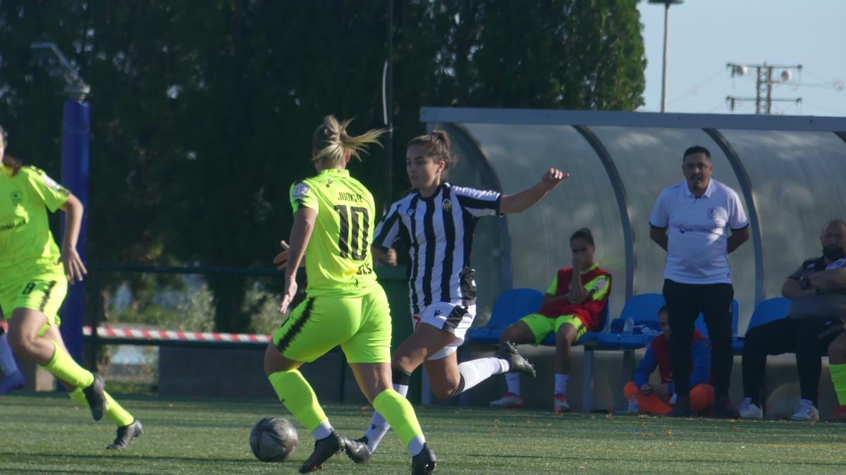 Lance del juego del triunfo albinegro frente al Pozoalbense.