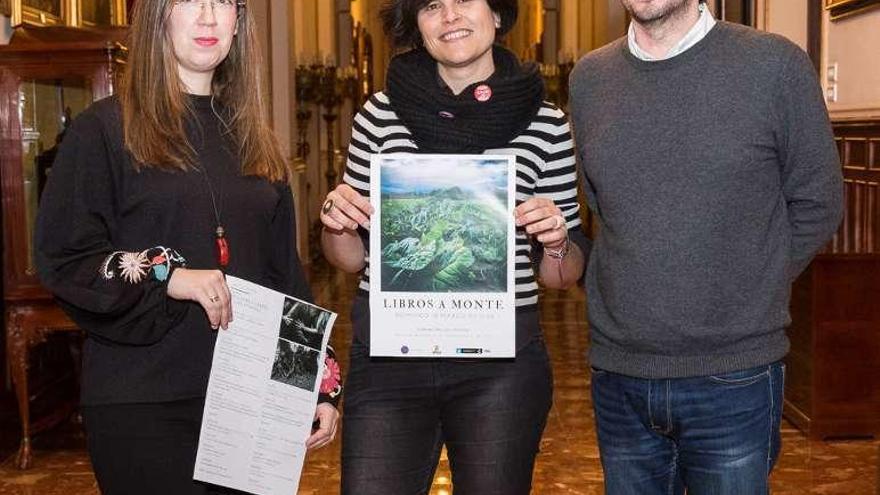 Emma Pedreira, Paula Gómez y José Manuel Sande, ayer.